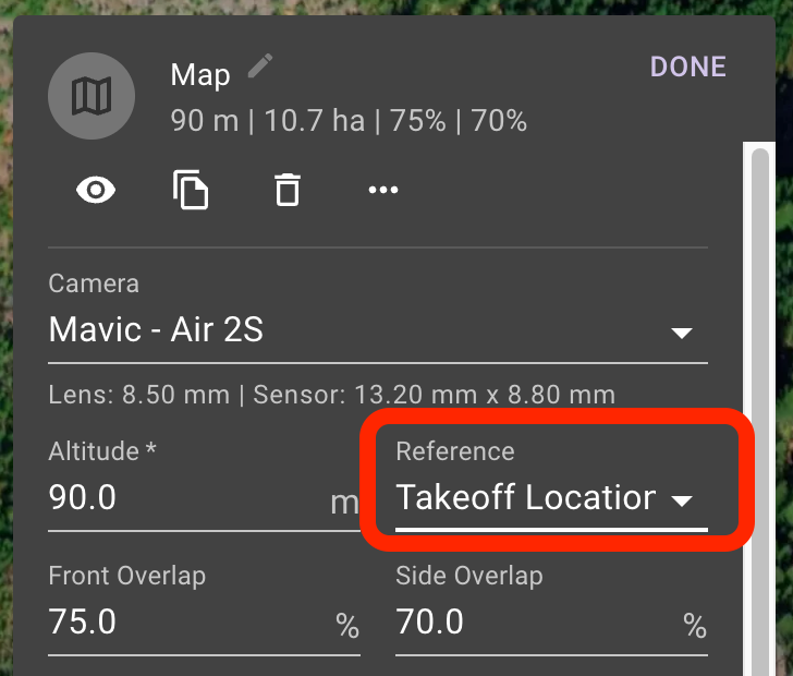 Terrain Follow AGL in Map Missions Dronelink